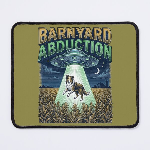 Item preview, Barnyard Abduction Funny Alien UFO Dog Sci-Fi Comedy Collie Lover Gift designed and sold by FurRealStudioCo.