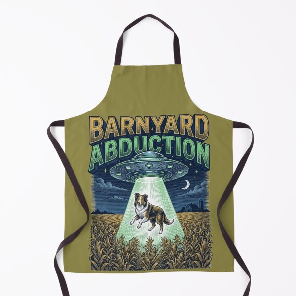 Item preview, Barnyard Abduction Funny Alien UFO Dog Sci-Fi Comedy Collie Lover Gift designed and sold by FurRealStudioCo.