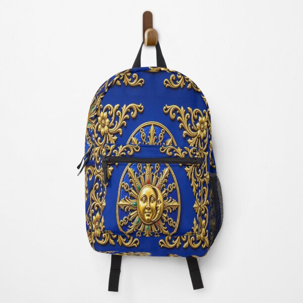 Item preview, Majestic Golden Sun and Moon Vintage Baroque Royal Blue Art designed and sold by Breezes-of-Ida.