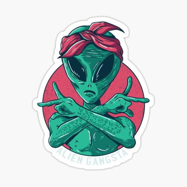Alien Gangsta Tupac Sticker