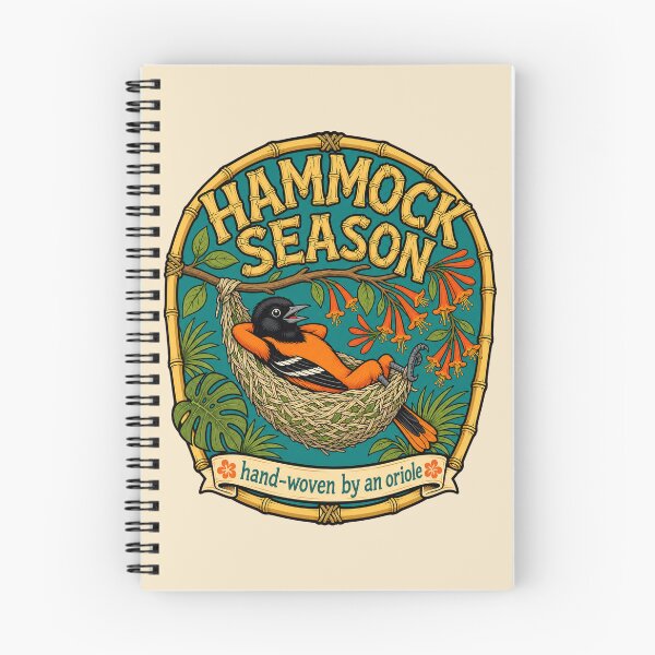 Artikelvorschau, Baltimore-Oriole Hängendes Nest Hängematte Tiki Trompeten-Geißblatt entworfen und verkauft von shifumart.
