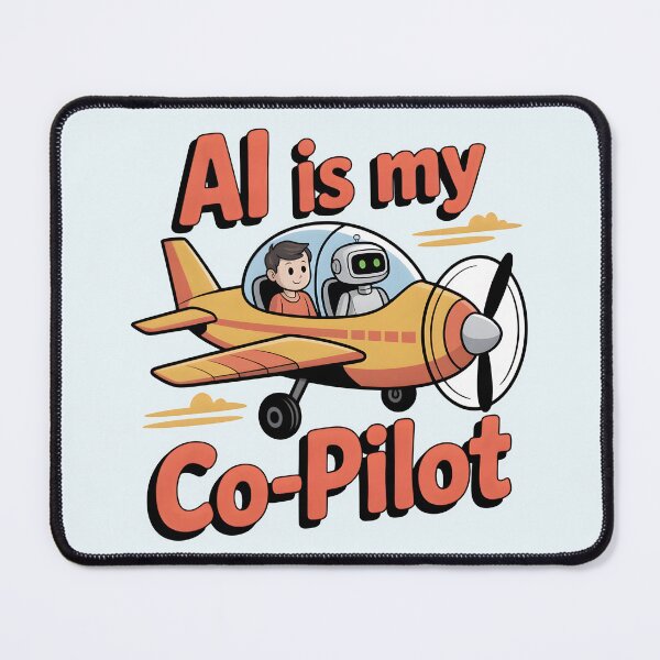 Item preview, AI Is My Copilot – Funny Artificial Intelligence Tech Humor designed and sold by Jollys-ArtShop.