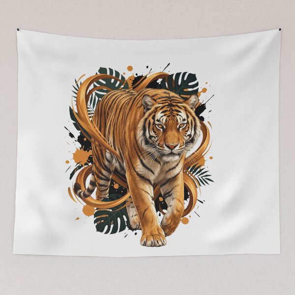 Item preview, Bengal Tiger Walking Through Jungle Heat designed and sold by R&R Creative Studio.