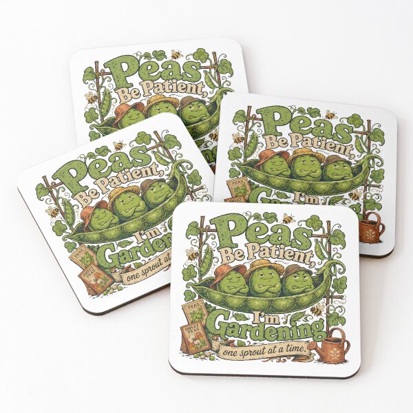 Item preview, Peas Be Patient Funny Gardening Pun Design designed and sold by JoyfullyOffbeat.
