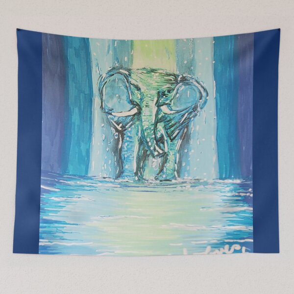 Artikelvorschau, Blauer Elefant entworfen und verkauft von A Love Productions.