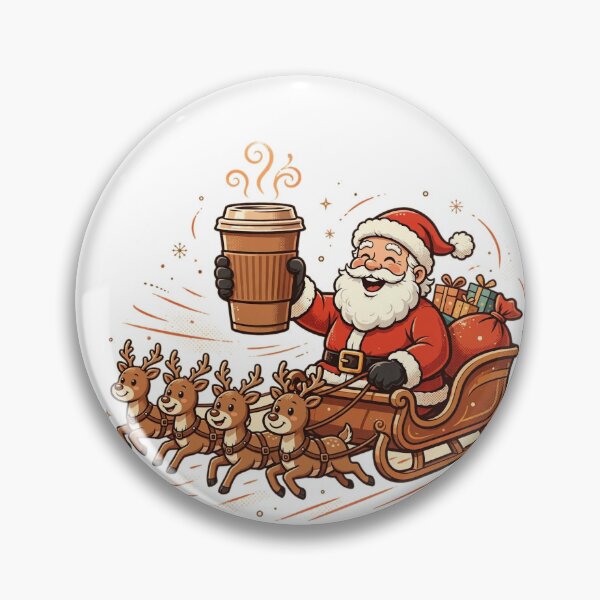 Item preview, Santa's Sleigh Runs On Coffee Funny Christmas Tee designed and sold by FitEnvy.