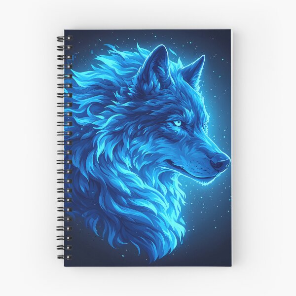 Item preview, Majestic Blue Wolf Glowing Fantasy Animal Art designed and sold by FusionCipher.