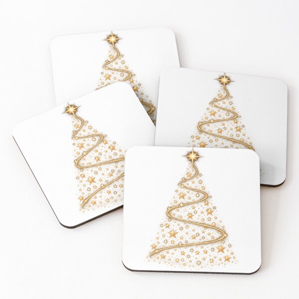 Item preview, Golden Star Christmas Tree | Sparkling Holiday Magic designed and sold by CalmMandala.