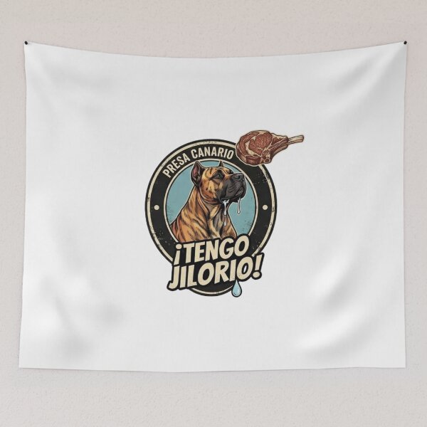 Item preview, Presa Canario Tengo Jilorio - Canary Dog Funny Hungry Vintage Badge designed and sold by EfectoCreativo.