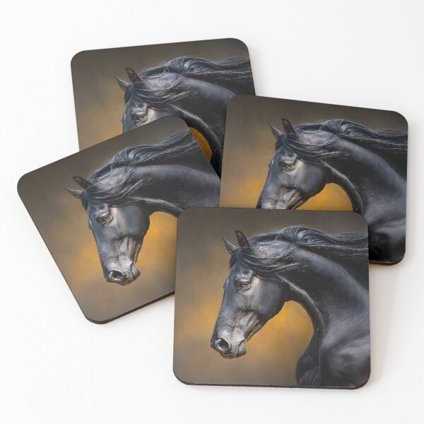 Item preview, Majestic Black Horse Portrait in Dramatic Lighting designed and sold by Artessie.
