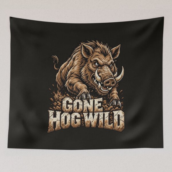 Item preview, Gone Hog Wild – Charging Wild Boar designed and sold by AwesomeBeyondLimits.