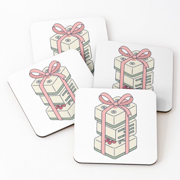 Item preview, Pink Mahjong Tiles Tied With a Bow for the Prettiest Table designed and sold by DesignbyKaan.