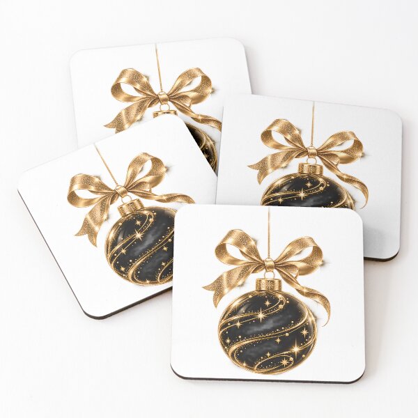 Item preview, Golden Christmas Bauble | Elegant Black & Gold Ornamen designed and sold by CalmMandala.