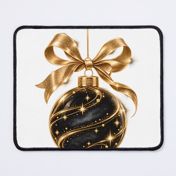 Item preview, Golden Christmas Bauble | Elegant Black & Gold Ornamen designed and sold by CalmMandala.
