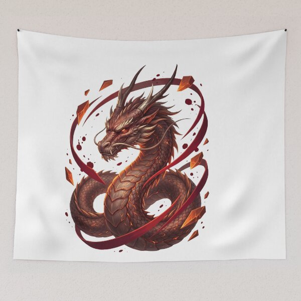Item preview, Coiled Serpent Fire Dragon in Crimson Ember designed and sold by R&R Creative Studio.