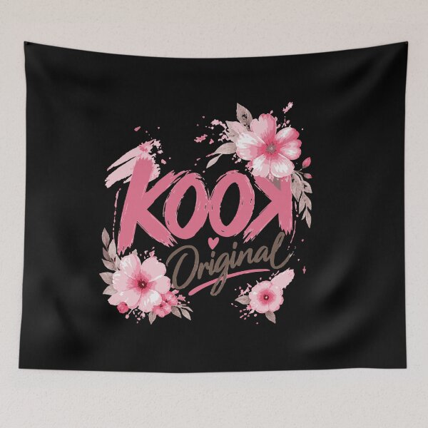 Item preview, Original Kook - Pink Watercolor Flowers Brush Lettering designed and sold by KookArt.