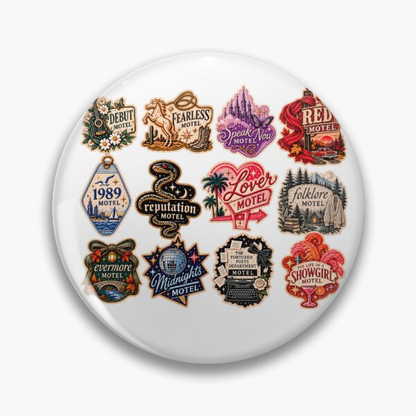 Item preview, Vintage Souvenir Motel Magnet Pack Taylor Swift Albums Eras Music sticker pack designed and sold by taylorvinyls.