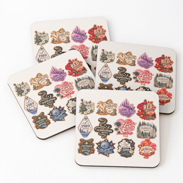 Artikelvorschau, Vintage Souvenir Motel Magnet-Set Taylor Swift Alben Epochen Musik-Sticker-Set entworfen und verkauft von taylorvinyls.
