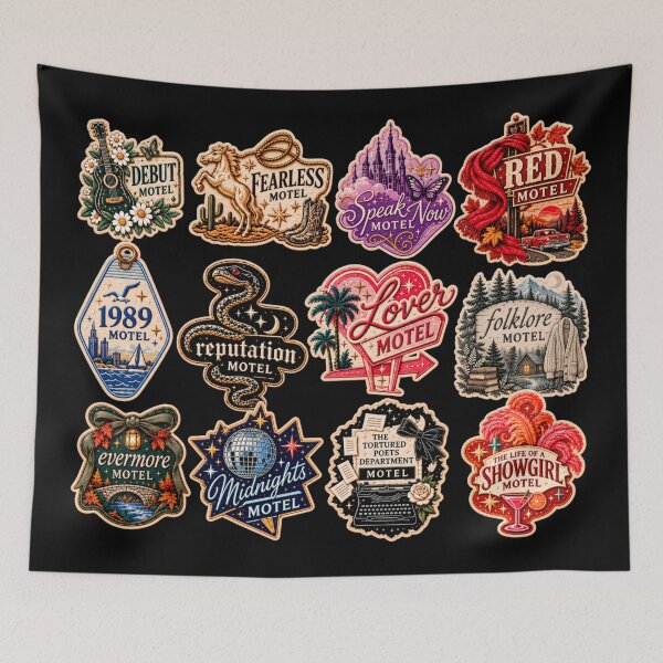 Item preview, Vintage Souvenir Motel Magnet Pack Taylor Swift Albums Eras Music sticker pack designed and sold by taylorvinyls.