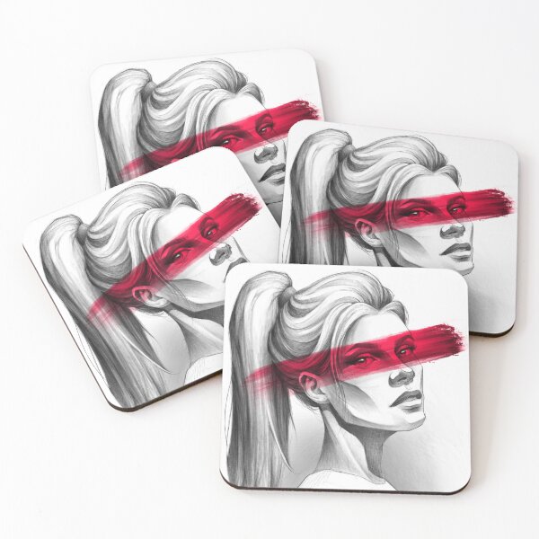 Item preview, Hand Drawn Street Art Girl Red Brush designed and sold by SWAVEN.