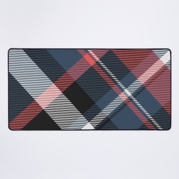 Item preview, Classic Diagonal Plaid Tartan — Navy Blue and Coral Red Checked Pattern designed and sold by LYAN-STORE.