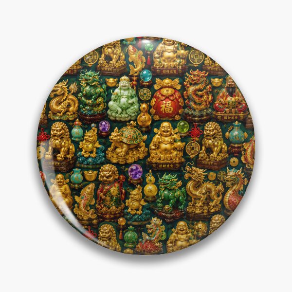 Item preview, Chinese Feng Shui Good Luck Tessellation – Lucky Symbols & Prosperity Pattern designed and sold by vinothmech53.