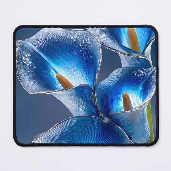 Item preview, Elegant Blue Glass Flowers on a Soft Background designed and sold by Artessie.