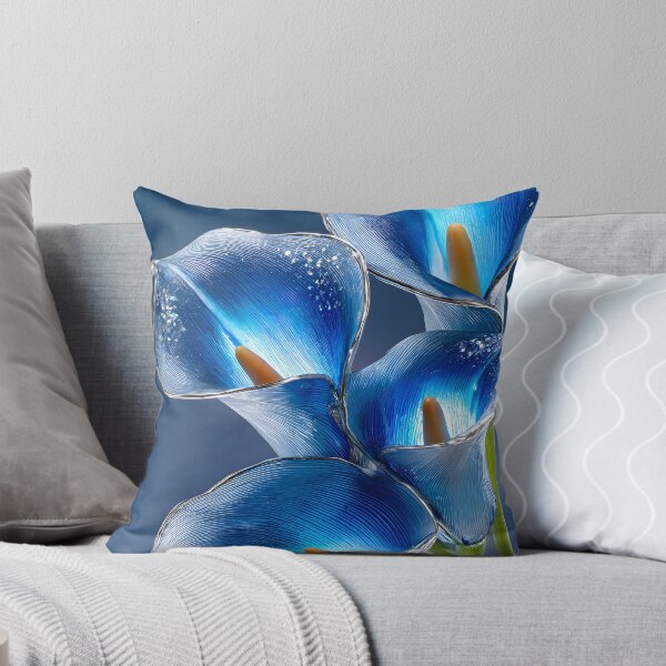 Item preview, Elegant Blue Glass Flowers on a Soft Background designed and sold by Artessie.