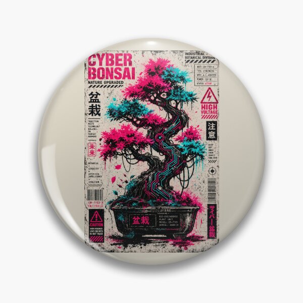 Item preview, Cyberpunk Bonsai Industrial Warning Poster designed and sold by FUIRY .