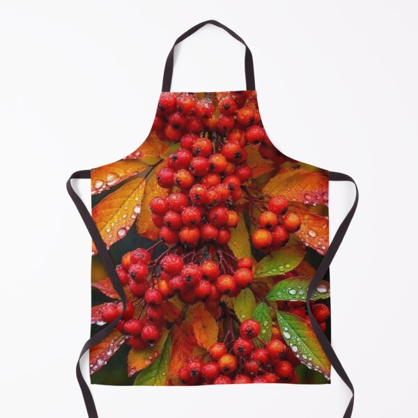 Item preview, Red Rowan Berries in Raindrops — Autumn Harvest Botanical Photography designed and sold by LYAN-STORE.