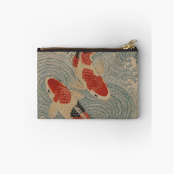 Item preview, Vintage Japanese Koi Fish Swirling Waves Ukiyo-e Art Print designed and sold by artswag.
