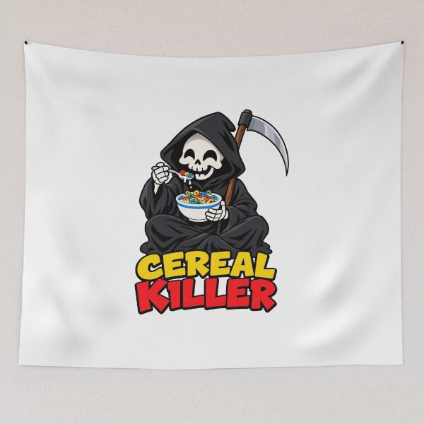 Item preview, Cereal Killer Grim Reaper Funny Halloween Shirt designed and sold by CerealBoxInk.