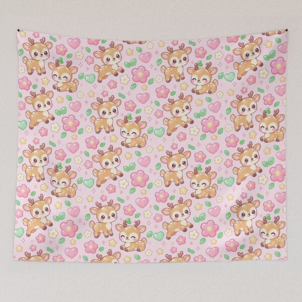 Item preview, Kawaii Gummy Deer Pastel Candy Pattern designed and sold by Soft Berry Studio.