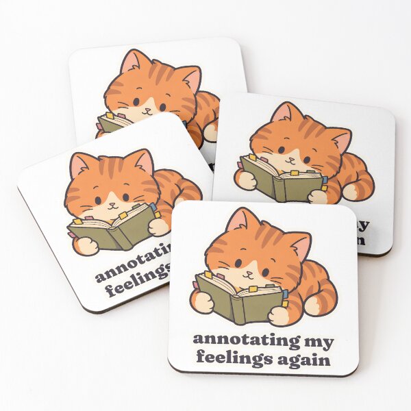 Item preview, Bookish Orange Cat Annotating My Feelings Again designed and sold by OuqCreations.