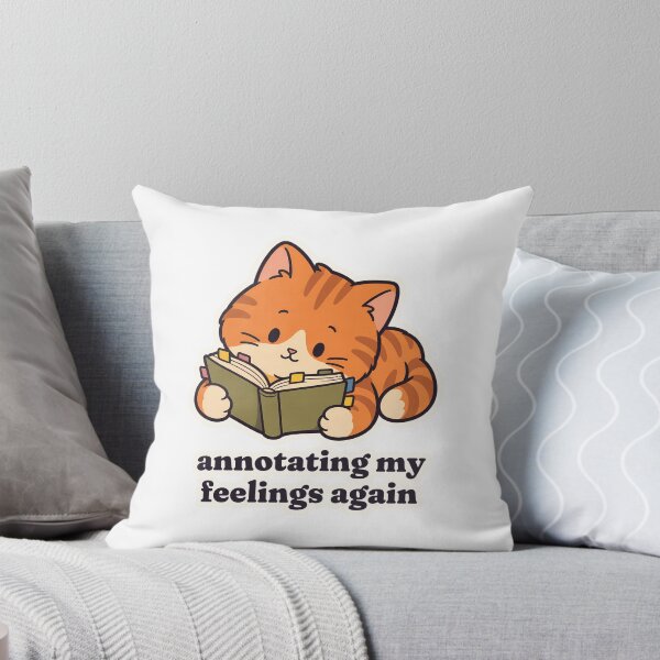 Item preview, Bookish Orange Cat Annotating My Feelings Again designed and sold by OuqCreations.