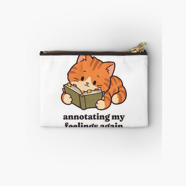 Item preview, Bookish Orange Cat Annotating My Feelings Again designed and sold by OuqCreations.