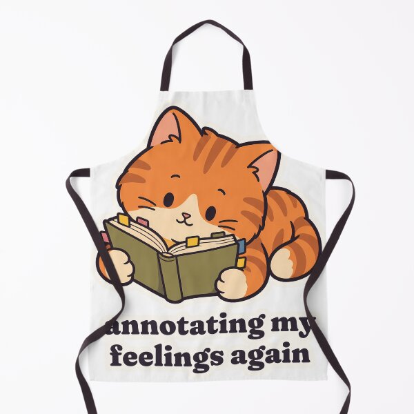 Item preview, Bookish Orange Cat Annotating My Feelings Again designed and sold by OuqCreations.
