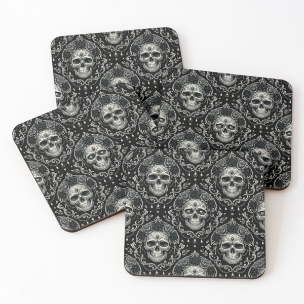 Item preview, Victorian Gothic Sugar Skull Rose & Dark Academia Seamless Pattern designed and sold by cabuks.