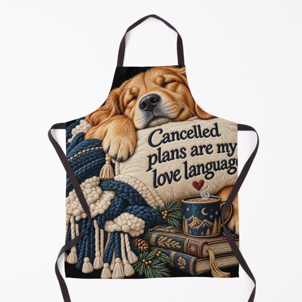 Item preview, Golden Retriever Cancelled Plans Are My Love Language Cozy Embroidery Design designed and sold by Emoji Emblems.