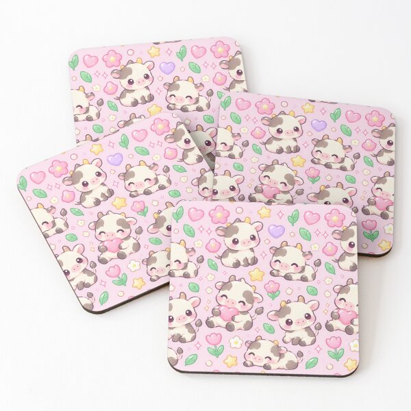 Item preview, Kawaii Gummy Cow Pastel Candy Pattern designed and sold by Soft Berry Studio.