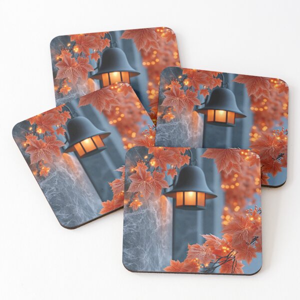 Item preview, Cozy Autumn Street Lantern — Glowing Maple Leaves and Warm Lights designed and sold by LYAN-STORE.