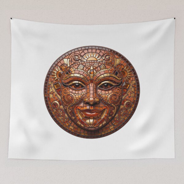 Item preview, Abstract Mosaic Face - Earthy Tribal Stained Glass Art designed and sold by Pollock.