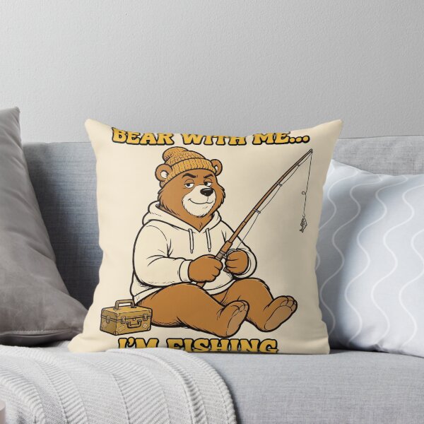 Item preview, Bear With Me I'm Fishing Funny Bear Fishing T-Shirt designed and sold by EverydayBadge.