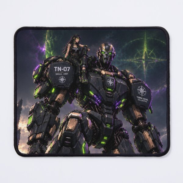 Item preview, Mech Warrior Art, Anime Girl and Giant Robot, Terra Nova Sci-Fi designed and sold by Terra Nova Collective.