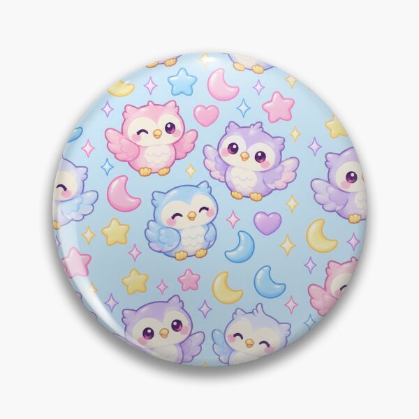 Item preview, Kawaii Gummy Owl Pastel Candy Pattern designed and sold by Soft Berry Studio.
