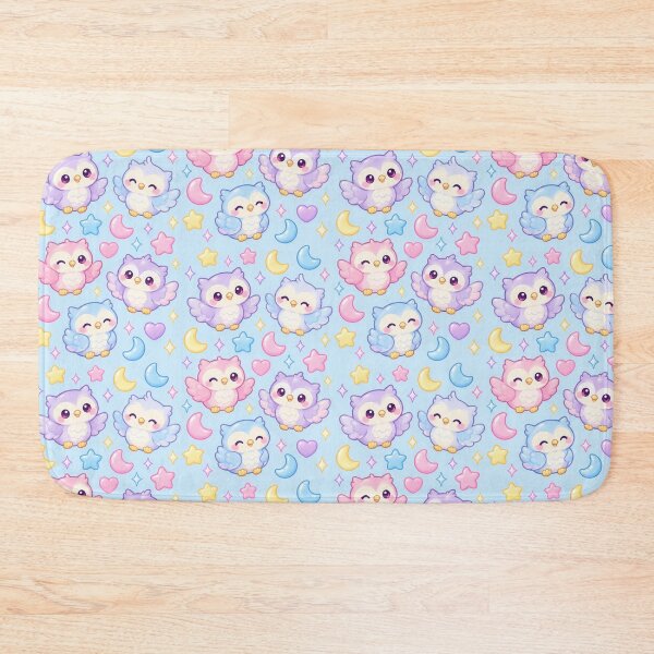 Item preview, Kawaii Gummy Owl Pastel Candy Pattern designed and sold by Soft Berry Studio.