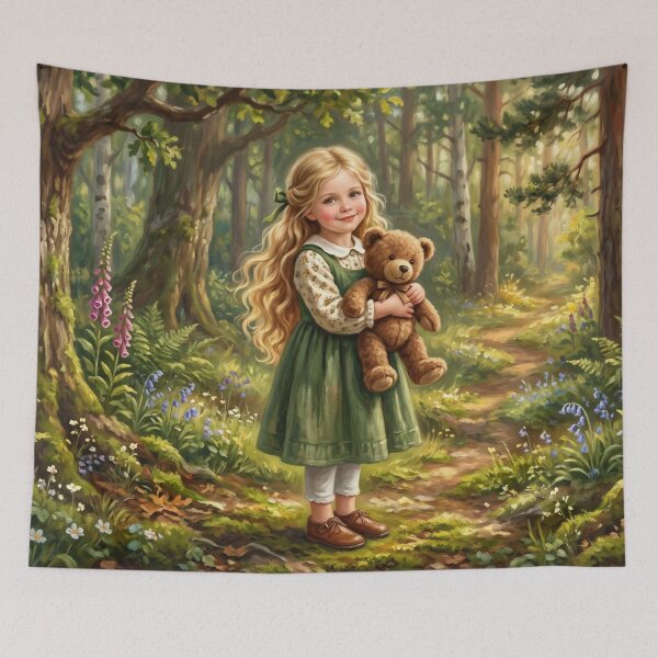 Artikelvorschau, Niedliche Illustration aus dem Märchenbuch „Goldlöckchen im Wald“ entworfen und verkauft von Englandbear.
