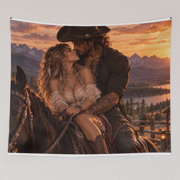 Artikelvorschau, Cowboy Romance – Love at Sunset entworfen und verkauft von BerlyArts.