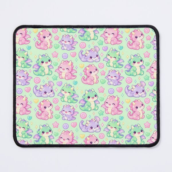 Artikelvorschau, Kawaii Gummibärchen-Drachen-Pastellmuster entworfen und verkauft von Soft Berry Studio.
