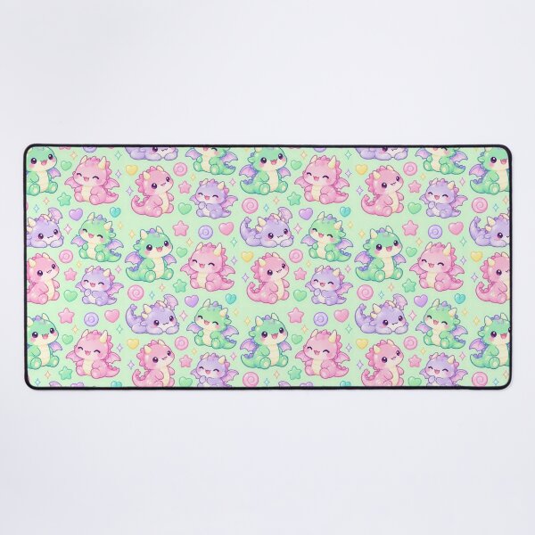 Artikelvorschau, Kawaii Gummibärchen-Drachen-Pastellmuster entworfen und verkauft von Soft Berry Studio.